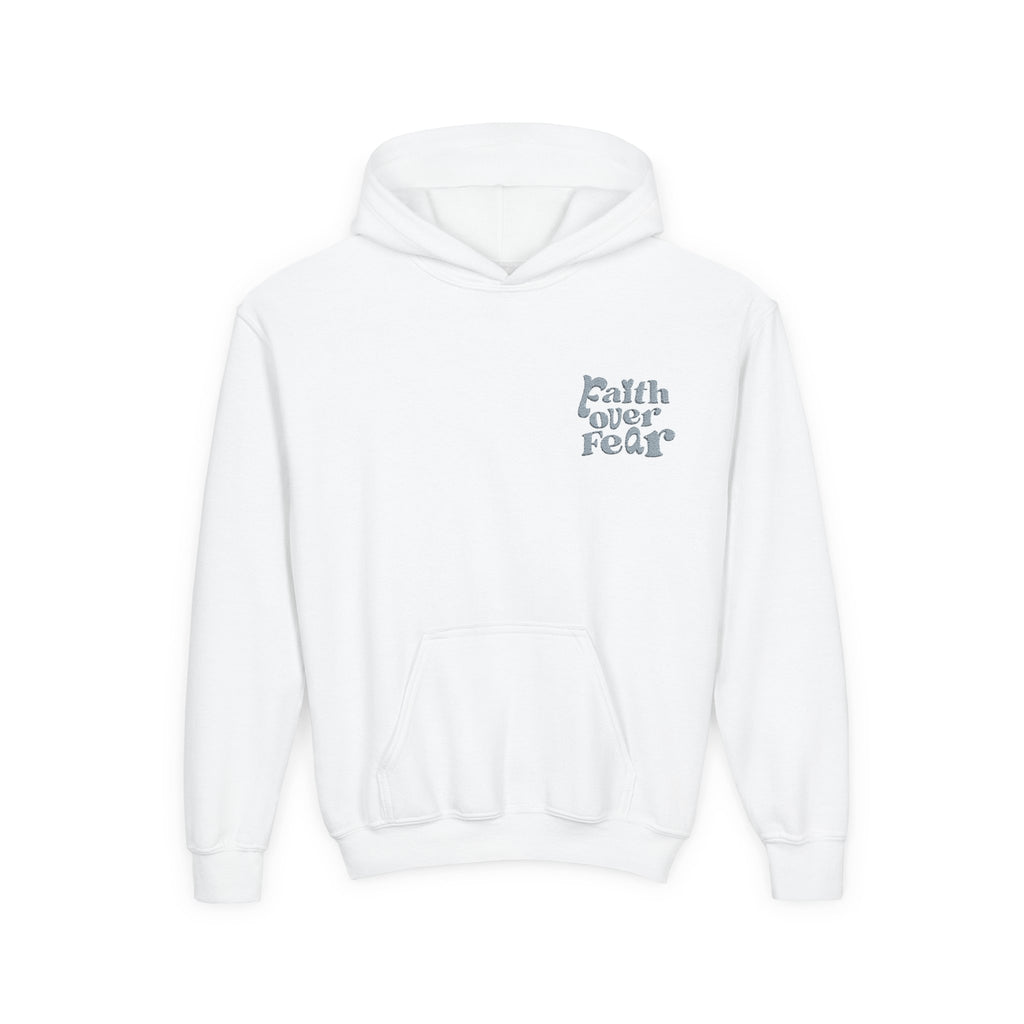 Youth Hoodie — "Faith Over Fear" Chest Logo Pullover